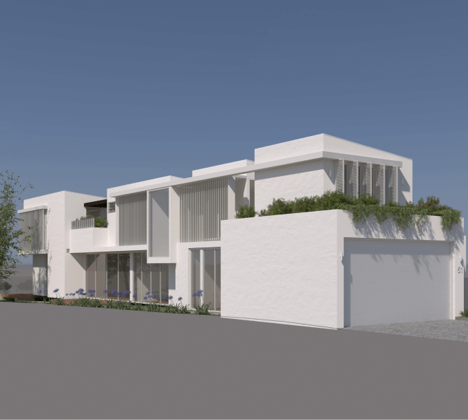 Full Property Render Of Bellevue Hill House Designed By Anna Architects